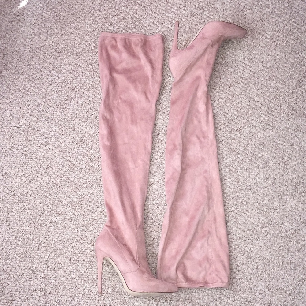 Thigh High Pink Boots 🔥